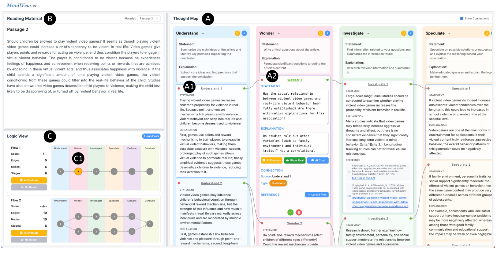 MindWeaver: Scaffolding Critical Thinking Through Structure-Mediated Human–AI Collaboration